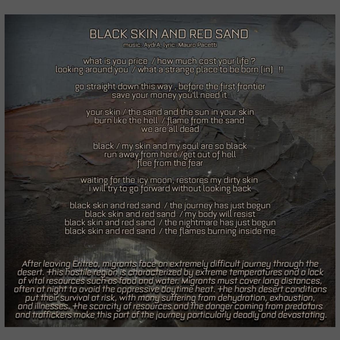 Black Skin and Red Sand — lyrics from the booklet