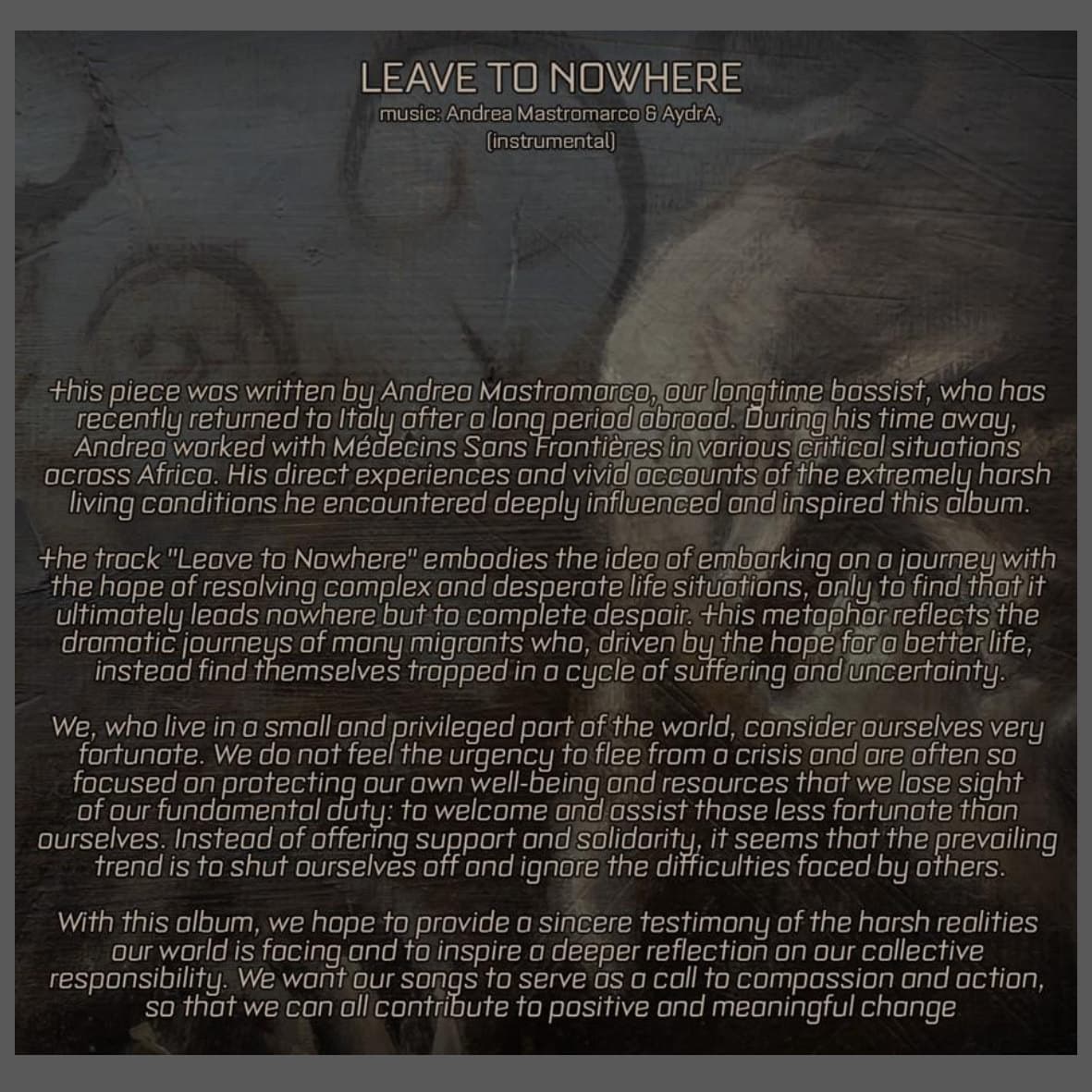 Leave to Nowhere — liner notes from the booklet