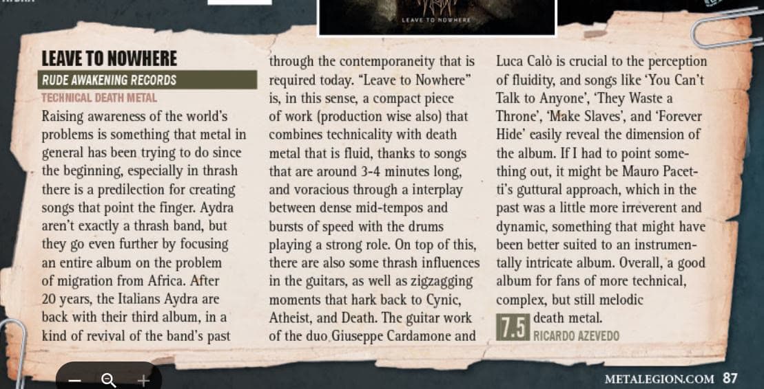 Leave to Nowhere — press review clipping